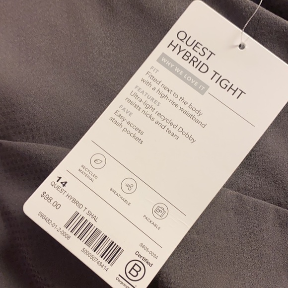 Athleta Pants & Jumpsuits Athleta Quest Hybrid Tight Shale Poshmark